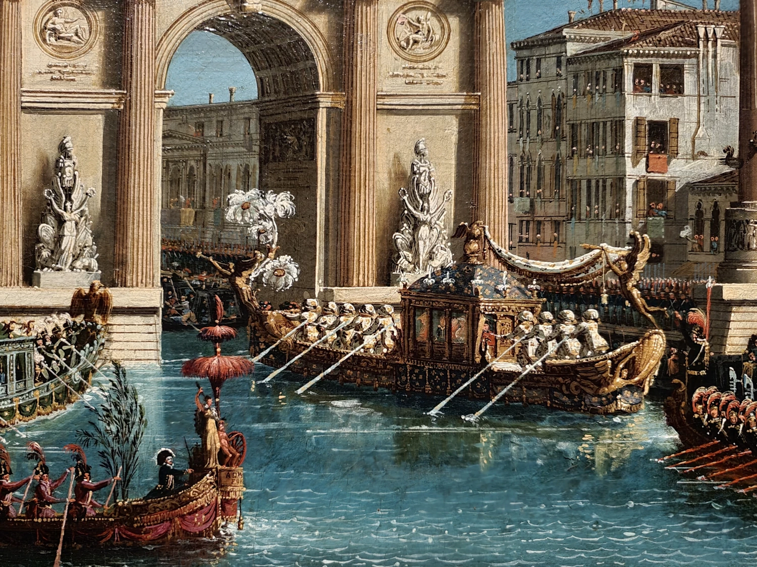 Ingresso in città di Napoleone Bonaparte - arco trionfale posticcio, davanti alla chiesa di Santa Lucia, dettaglio